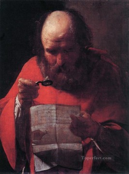 Georges de La Tour Painting - Saint Jerome Reading candlelight Georges de La Tour
